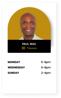 Schedule - Paul Mac - Flavours